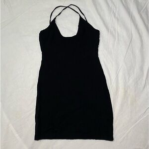 🎈Free People black seamless Xback strap casual  cocktail summer sexy dress  S